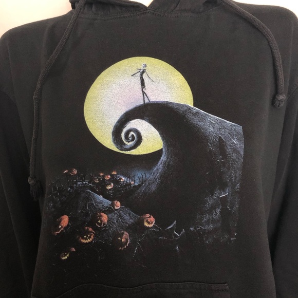 The nightmare before Christmas black pull over hoodie with pocket size large - Picture 11 of 16